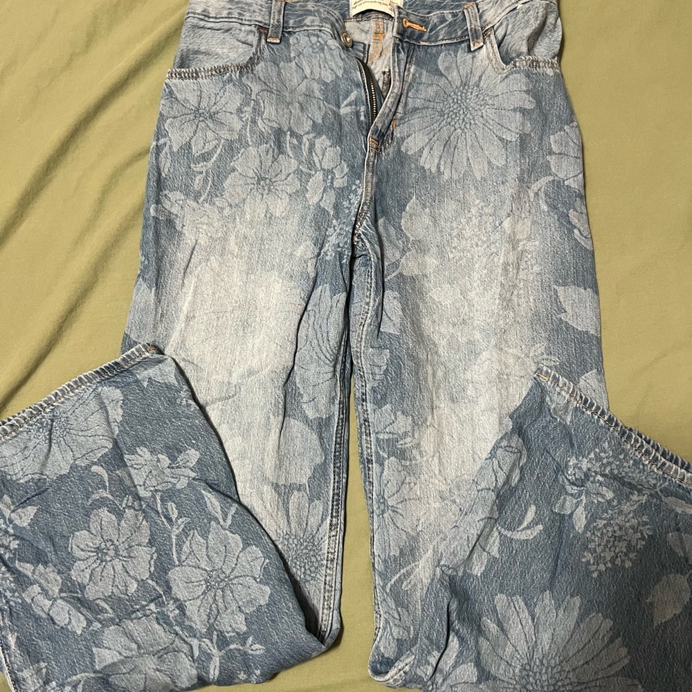 Floral Blue Abercrombie Kids Jeans